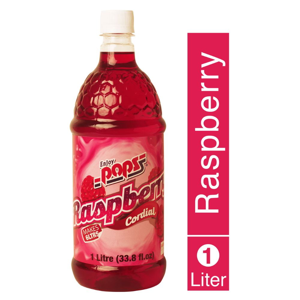 RAMADAN REFRESHMENT DRINK (For Iftar) Beverage Base Raspberry Cordial (Pack Of 1 x 33.8 Oz) Delicious Raspberry Flavor Drink Enjoy POPS®