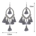 thumbnail image 5 of Pendientes largos con borlas y diseño llamativo, joyería de moda, maxi pendientes de bisutería, color negro, 5 of 5
