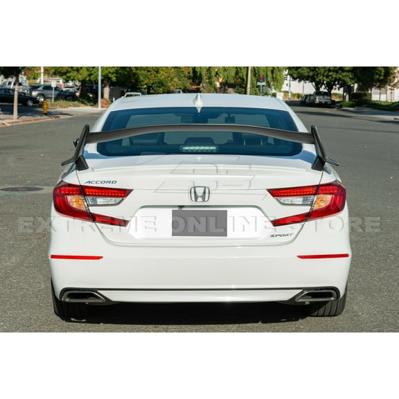 Replacement For 2018-2022 Honda Accord Sedan Models | JDM Type-R Style ABS Plastic PRIMER BLACK Rear Trunk Lid Wing Spoiler