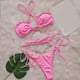 thumbnail image 2 of Trajes de Baño de Bikini de Mujer de Color Sólido Sexy de Moda Dividido con Pantalones, Nylon de Corte Alto para la Piscina de Playa Y las Vacaciones de Verano, 2 of 9