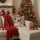 thumbnail image 4 of Seyotauo Red Christmas Pillow Covers 18x18 Farmhouse Christmas Decorations Snowman Wreath Santa Claus Tree Merry Christmas Holly Jolly Winter Holiday Decor Throw Cushion Case for Home Couch, 4 of 6