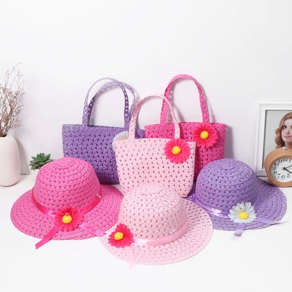 FRCOLOR 3PCS Girls Sunflower and Handbag Set for Tea Party Dress Up Assorted Color Size 37 Years
