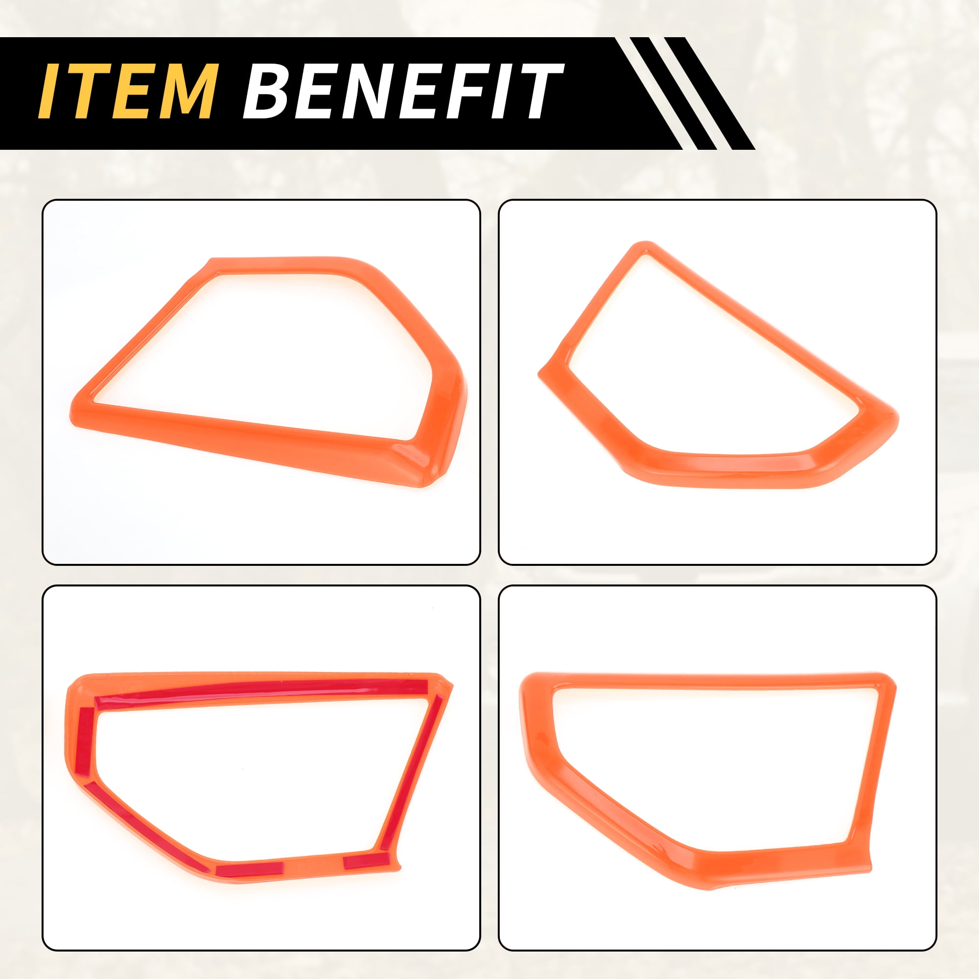 Unique Bargains 1 Pair A Pillar Speaker Cover Trim for Jeep Wrangler JL JLU 18-24 Window A Pillar Front Speaker Cover Stereo Audio Frame Trims ABS Orange