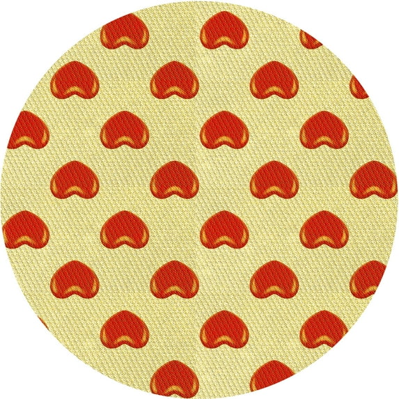 Ahgly Company Indoor Round Patterned Neon Orange Area Rugs, 6' Round