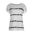 thumbnail image 3 of Pompotops T-Shirt Décontracté à Manches Courtes Imprimé Col Rond pour Femmes, 3 of 4