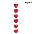 thumbnail image 2 of Forma de corazón rojo colgando cuerda Guirnalda de doble cara Banderas románticas Regalos de fiesta Decoración del hogar Accesorios de decoración 6 piezas Inevent HA012523-01, 2 of 7