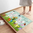 thumbnail image 4 of Kitchen Rug Sets 2 Piece Happy Easter Rabbits Butterfly Eggs Non Slip Anti Fatigue Floor Mats Teal Green Wood Plank Comfort Soft Absorb Cushioned Standing Doormat Runner Rugs (19.7x31.5+19.7x47.2in), 4 of 6
