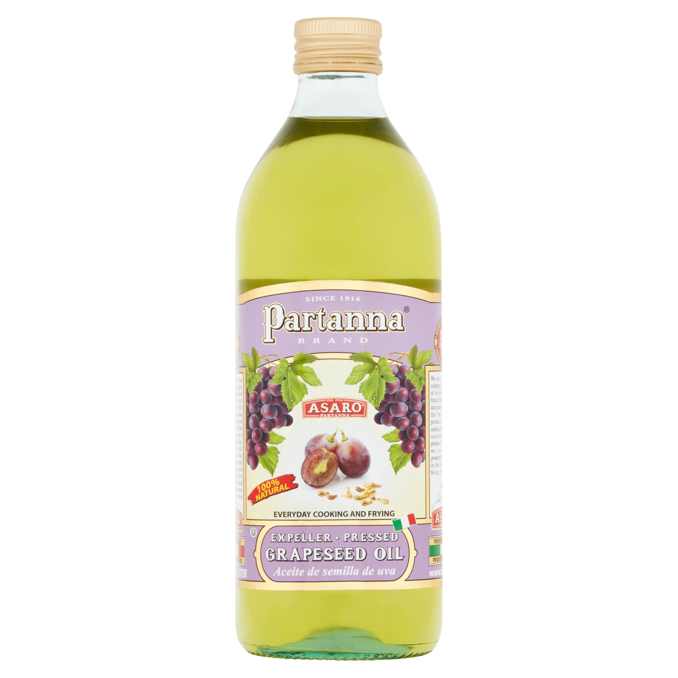 Partanna Expeller Pressed Grapeseed Oil, 33.8 fl oz