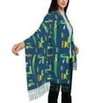 thumbnail image 5 of Cauagu Little Pirate Crocodile Print Women Wrap Shawl tassels Scarves Retro Scarf 77.6"X28.3", 5 of 8