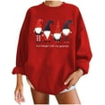 thumbnail image 2 of Mode Femme T-Shirt à Manches Longues Col Rond Automne Imprimé Noël Blouse Ample Chandail en Molleton, 2 of 5