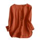 thumbnail image 1 of Vestidos Casuales Para Mujer, Blusas De Mujer De Moda Blusas de verano para mujer, de manga 3/4, lisas, con cuello en V y bolsillos, 1 of 7