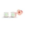 thumbnail image 2 of Decadence 14K Rose Gold Plated Sterling Silver 4mm Round Natural Opal October Birthstone Screwback Stud Earrings, 2 of 5