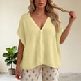 thumbnail image 4 of RRMuAzgs Womens Cardigans Batwing Short Sleeve Button Down V Neck Casual Open Front Sweater Lightweight Knit Tops, 4 of 5