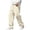 Beige_005, variant on Domuza Mens Baggy Pants Drawstring Stretch Loose Fit Wide Leg Streetwear Pants with Pockets Black L