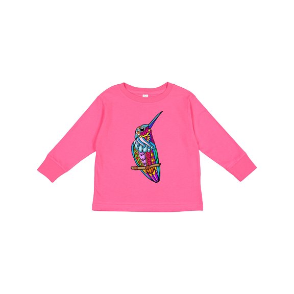 Inktastic Colorful Hummingbird Boys or Girls Long Sleeve Toddler T-Shirt