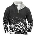 thumbnail image 1 of Sudadera sin capucha para hombre, informal, a la moda, con cuello alto, estampado, cremallera, jersey de manga larga, blusa de poliéster para hombre, 1 of 3