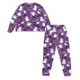 thumbnail image 5 of SCRAWLGOD Halloween Women’s Pajamas Set Soft 2 piece Loungewear Long Sleeve & Long Pants Pj Set with Pockets for Women Casual Sleepwear with Pockets, Ghost Pumpkin Bat Broomstick Violet, XXL, 5 of 7