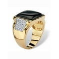 thumbnail image 2 of PalmBeach Jewelry Men's Cushion-Cut Genuine Black Onyx and CZ Cabochon Ring .72 TCW Gold-Plated, 2 of 6