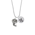 thumbnail image 2 of Delight Jewelry Silvertone Mermaid Silvertone Script Initial Disc - N - Charm Necklace, 20"+3", 2 of 4