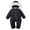 B-1296Black, variant on MEZZALL Kids Girls Winter Snowsuit Insulated Padded Long Sleeve Jumpsuit With Attached Mittens And Booties Double Zipper For Baby Toddler Warm Outfits Solid Color Fashionable Child One-Pieces