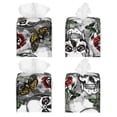 thumbnail image 2 of Balery Skulls Roses Porta Pañuelos de Cuero con Estampado – Funda Moderna Cuadrada para Caja de Pañuelos, Dispensador 5x5x5'', 2 of 7
