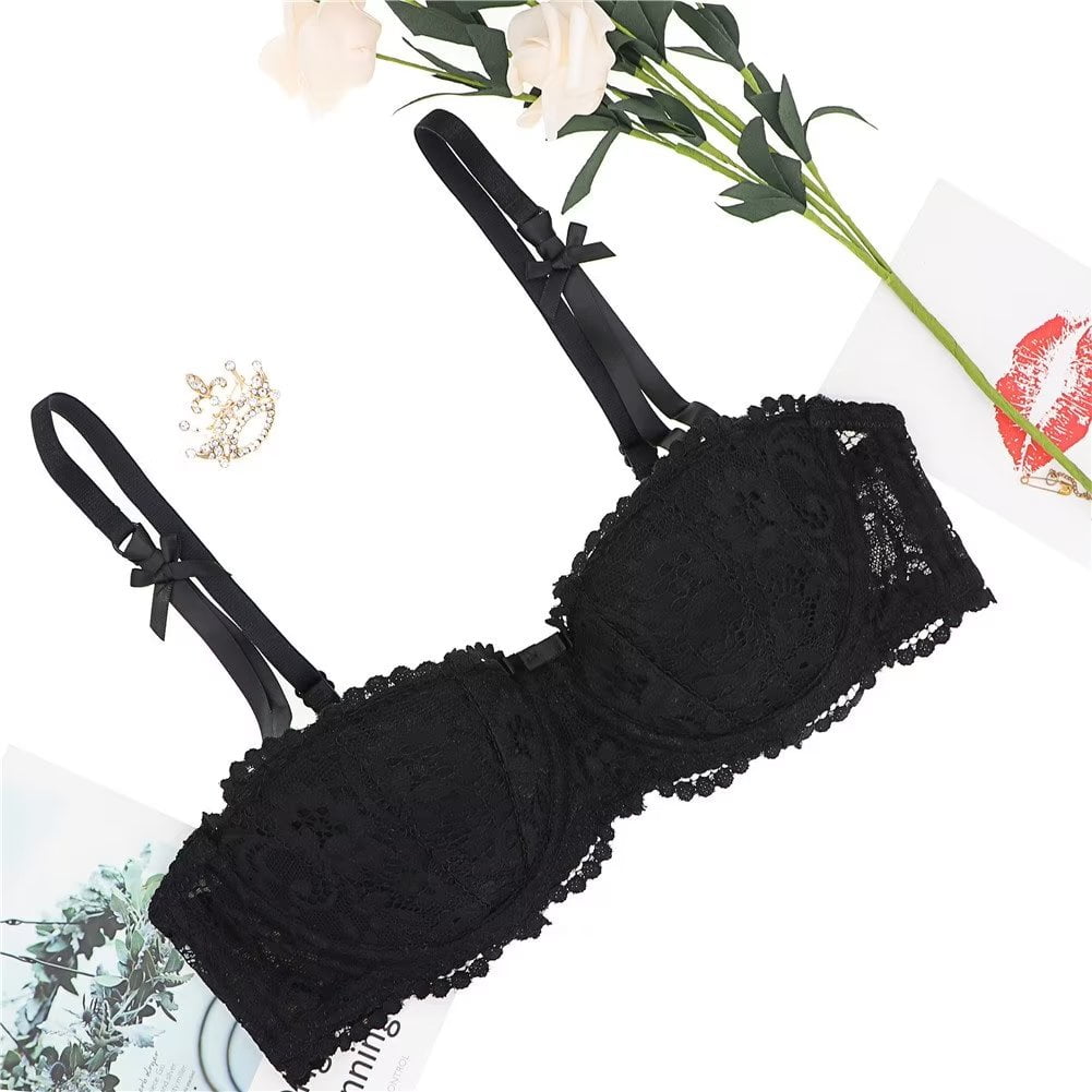 Varsbaby Sexy lace Bra Half Cup Push Up UnderwearThin Cotton Women Bras