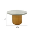 thumbnail image 5 of Benjara Cid Zeta 47" Dining Table- Round Gray Concrete Top- Ribbed Brown Base, 5 of 6