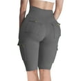 thumbnail image 4 of TRUBKH Bermuda Shorts for Women,knee Length Shorts Women,long Shorts for Women,hiking Shorts,shorts for Women,biker Shorts Short Leggings Knee Length Gym Workout Long Shorts Gray 1 S, 4 of 6