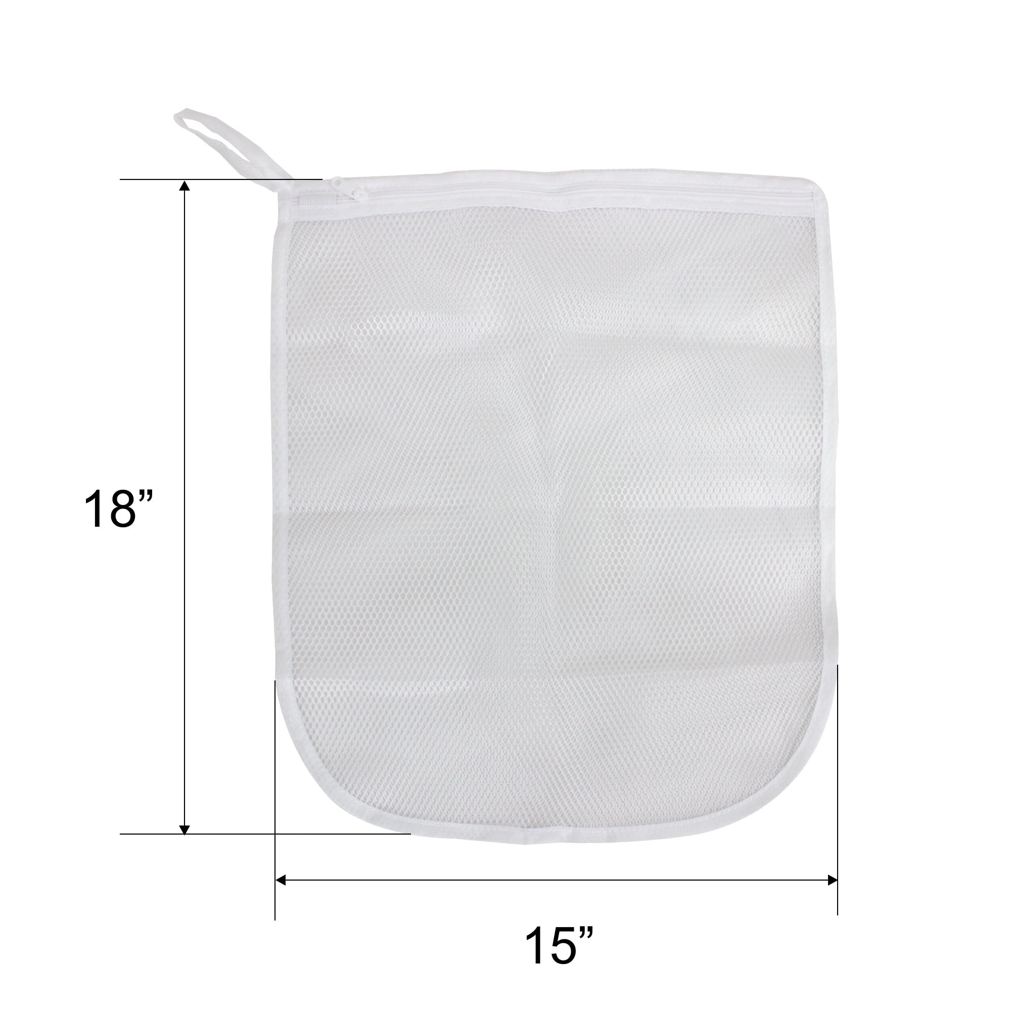 Mainstays Delicates Mesh Wash Bag with Zipper Closure, White, 15" x 18"