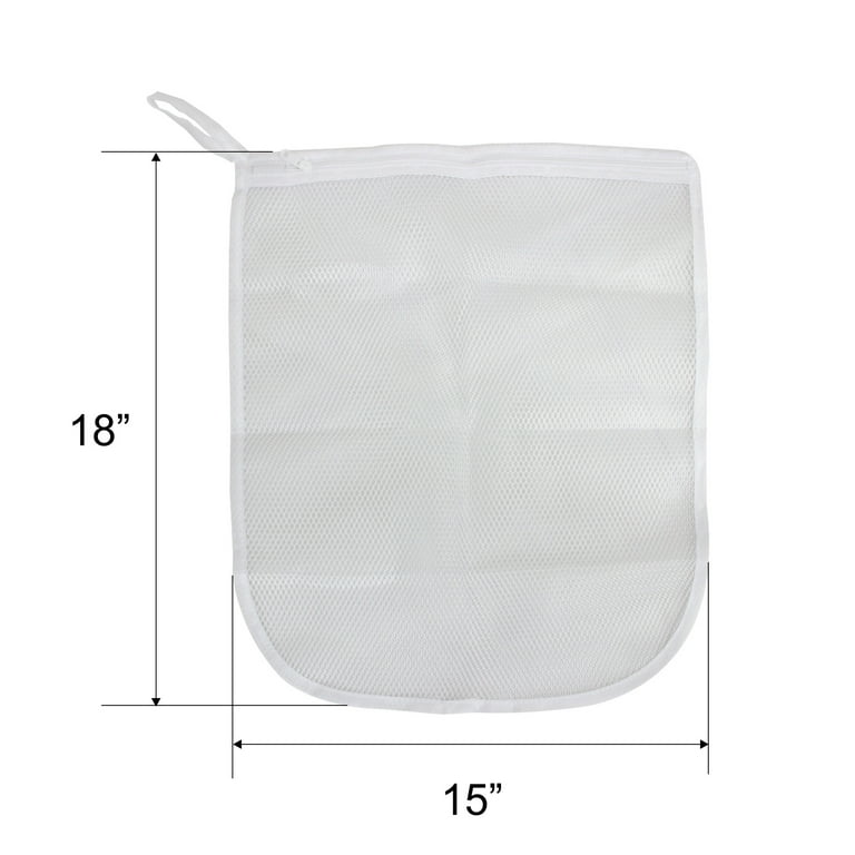 Mainstays White Mesh Delicates Wash Bag with Zipper Closure, 15" x 18"