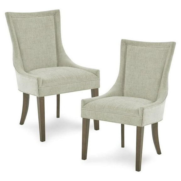 Pemberly Row 20.5" Solid Wood Ultra Dining Chairs in Gray (Set of 2)