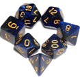 thumbnail image 1 of Juego de dados DND de 7 piezas (azul negro), 1 of 1