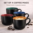 thumbnail image 4 of AmorArc 24 oz Soup Mugs with Handles, Jumbo Ceramic Bowls Mugs Set with handles for Coffee Cereal Cappuccino Snacks, Microwave&Dishwasher safe Soup Cups for Meal-Multicolor, 4 of 9