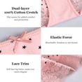 thumbnail image 4 of Charmo Women's Cotton Underwear Soft Stretch Hipster Panties Packs of 5, 4 of 6
