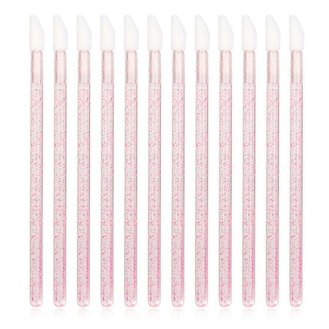 100 pinceles de labios desechables con purpurina y cristales, aplicadores de brillo labial, herramienta de maquillaje para lápiz labial.