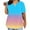 Sky Blue, variant on Plus Size Tops for Women Summer Casual V Neck Short Sleeve T-Shirts Loose Comfortable Gradient Tee (XL, Sky Blue)