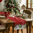 thumbnail image 4 of Christmas Snowman Snowflake Table Runner 18x72in Non-Slip Cotton Linen Table Runners, Pine on Red Background Dresser Scarves TableRunner for Dinner Kitchen Dining Wedding Party, 4 of 9