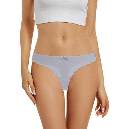 MZXELPRJD Womens Underwear Womens Thong Seamless Panties Ice Silk Breathable Thong Panties High Waisted Underwear for Women Grey XL