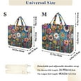 thumbnail image 2 of FORMRS Womens Corduroy Tote Bag Crossbody Shoulder Handbag with Pocket, Blue Colorful Flowers, 2 of 7
