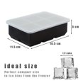 thumbnail image 2 of Bandejas de silicona para cubitos de hielo: moldes de silicona para cubitos de hielo de gran tamaño con tapa extraíble a prueba de fugas Bandeja cuadrada para cubitos de hielo para cócteles, whisky,, 2 of 5