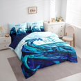 thumbnail image 2 of jejeloiu Watercolor Glass Ocean Wave 7 Pieces Bedding Comforter Set Kids,Coastal Print Full Bedding Set,Reversible, 2 of 7