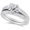 thumbnail image 2 of Alluring Heart Ring Halo Cheap Diamond Wedding Ring Set 1 Carat Round Cut Diamond on Gold, 2 of 2