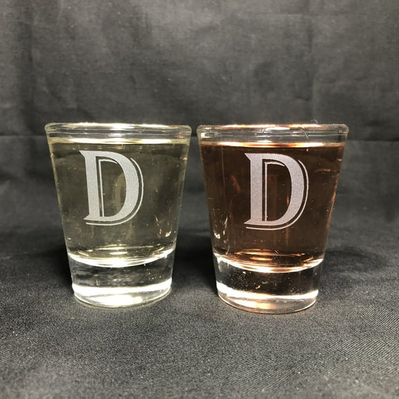 1.5OZ SHOT GLASS SET MONOGRAM D