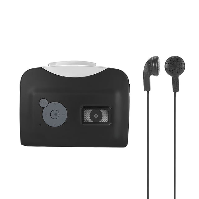 Cassette Tape-to-MP3 Converter Save into USB Flash Disk Auto Partition Standalone Recorder w/ Earphone Black