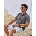 thumbnail image 3 of COOFANDY Men's Casual Linen Button Down Shirt Short Sleeve Beach Summer Wedding Shirt, 3 of 6