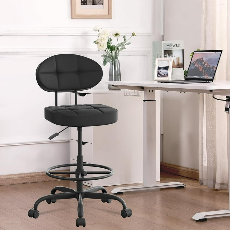 Hltser Drafting Chair Without Arms Tall Office Chair with Footrest