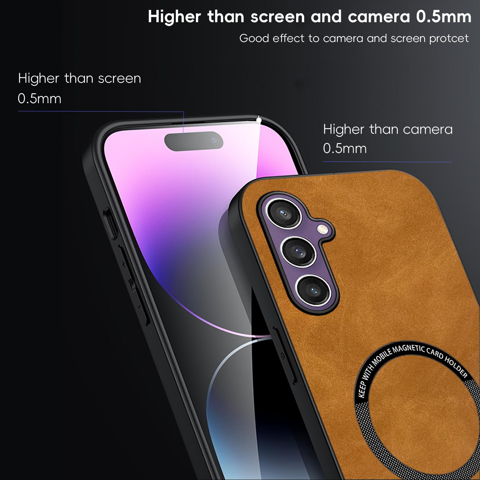 for Samsung Galaxy A17 5G Case Magnetic, Compatible with Magsafe & Car Mount Slim Fit Shockproof Anti-Scratch Bumper Drop Protection Phone Case for Samsung Galaxy A17 5G, Brown