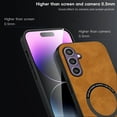 thumbnail image 4 of Feishell Designed for Samsung Galaxy A15 Luxury Premium PU Leather Case [Compatible with Mag-Safe] Shockproof Back Support Magnetic Car Mount Slim Protective Phone Case for Men Women, Brown, 4 of 10