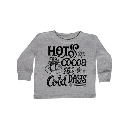 

Inktastic Christmas Hot Cocoa and Cold Days with Snowflakes Gift Toddler Boy or Toddler Girl Long Sleeve T-Shirt