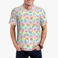 thumbnail image 5 of Yiaed Cute UnicornPrint Men's Short Sleeve Polo Shirt,Golf Polo for Men Three-Button Golf Shirt Athletic Casual Collared T-Shirt- Small, 5 of 7